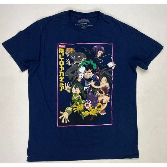 My Hero Academia T-shirt Women Medium Blue Graphic Characters Anime - Picture 1 of 5